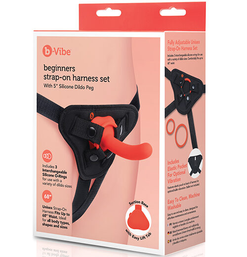 b-Vibe Beginner’s Strap-On Harness Set – With 5” Silicone Dildo Peg