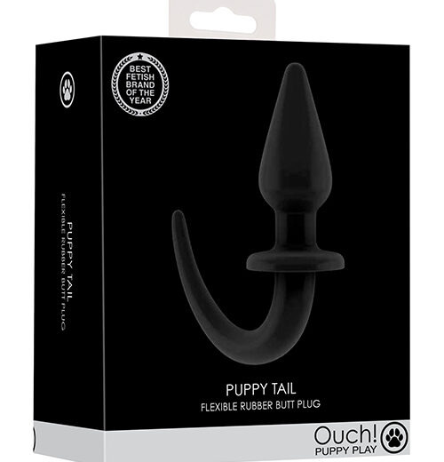 Shots Ouch Puppy Play Tail Butt Plug – Black