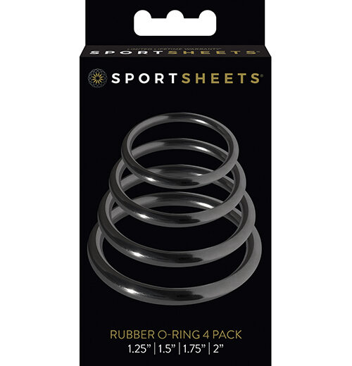 Sportsheets Latex-Free Rubber O-Ring Set – 4 Sizes